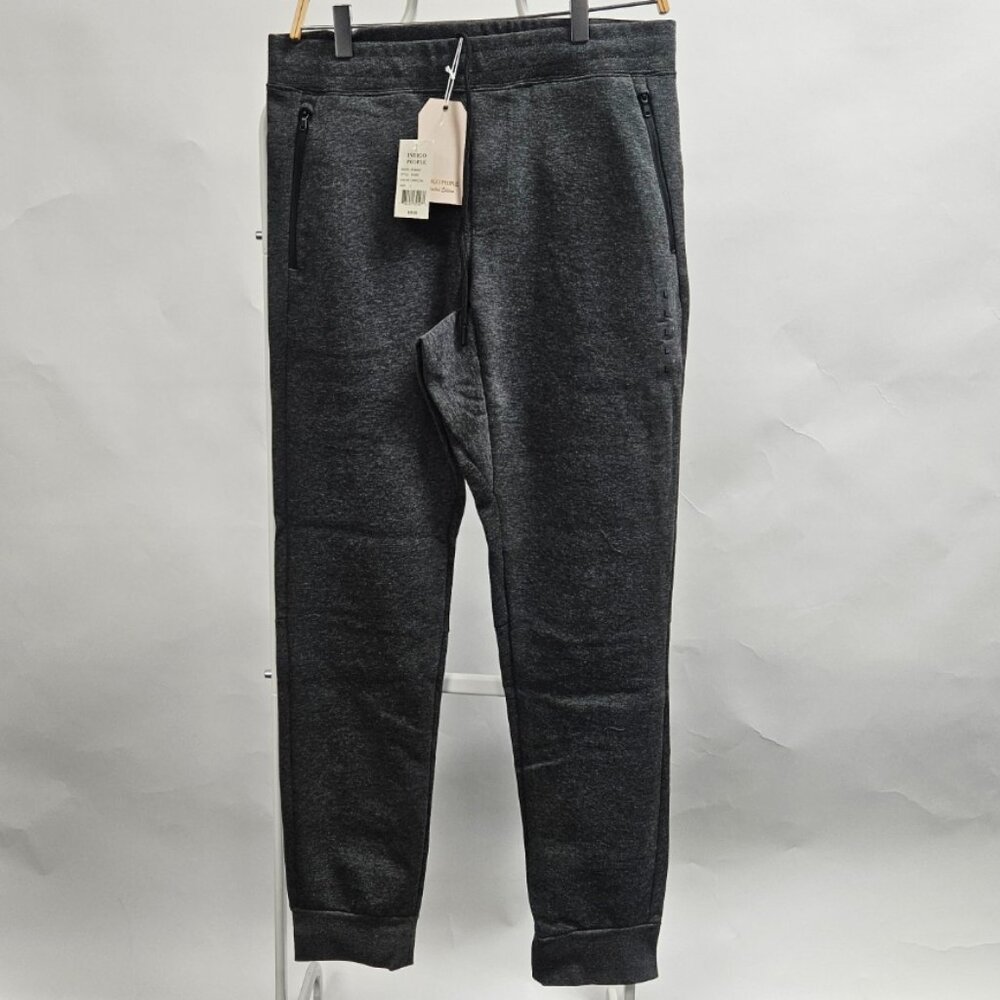 Indigo People Men's Slim Fit Fleece Sweat Pants Joggers Charcoal